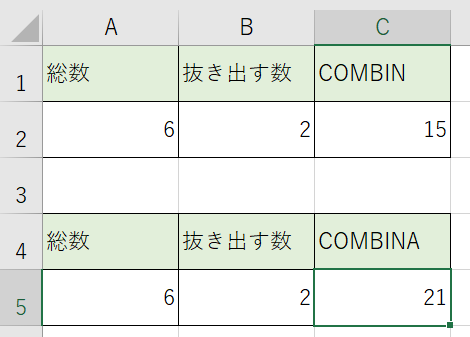 組み合わせの数