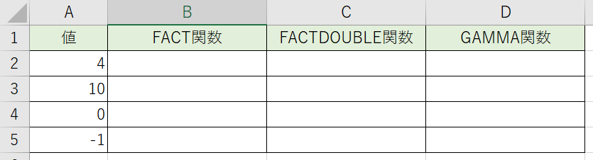 Excelで階乗の計算を関数でやってみよう！【FACT】【FACTDOUBLE】【GAMMA】関数