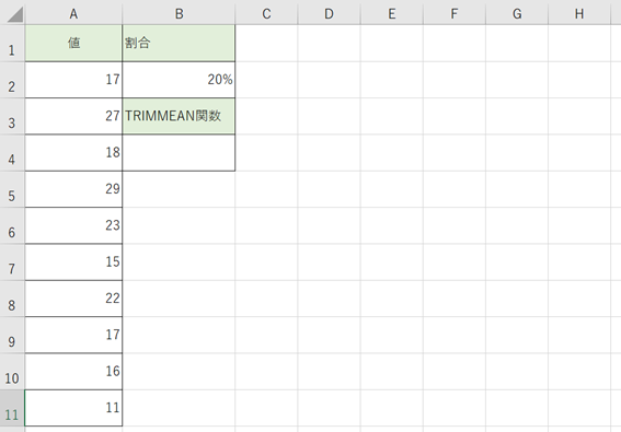 Excel（エクセル）の関数を活用して、指定した一部データを除いて平均値を求める！『TRIMMEAN』（トリムミーン）関数