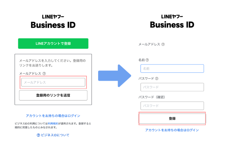 ステップ1：LINEビジネスID登録