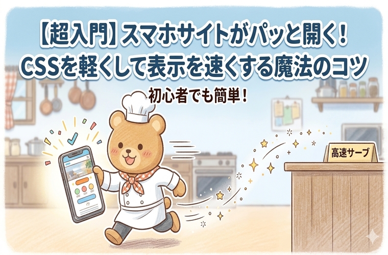 【超入門】スマホサイトがパッと開く！CSSを軽くして表示を速くする（レンダリングを高速化する）魔法のコツ