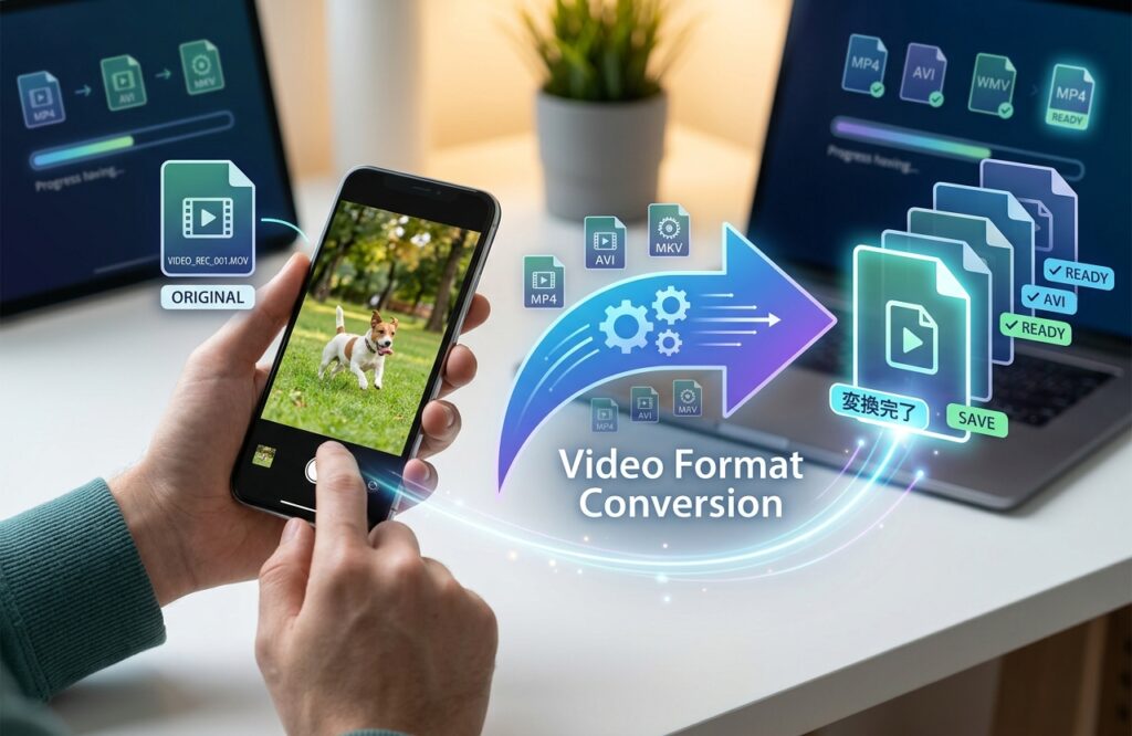 iPhone上で動画ファイル形式を変換する方法