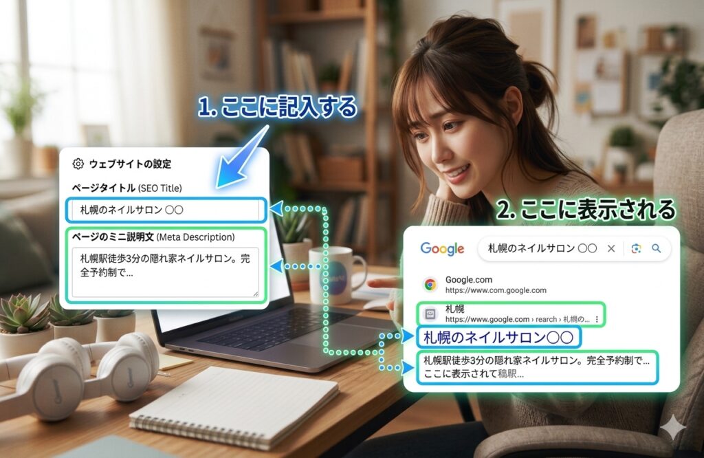 3.Canvaで作成したホームページのSEO対策｜ページタイトルと説明文（メタデータ）を最適化する
